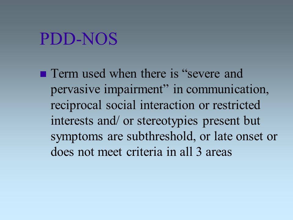 nos symptoms in adults pdd