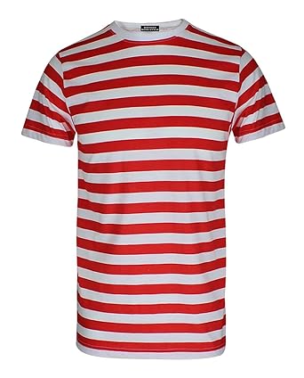 shirt red striped white mens
