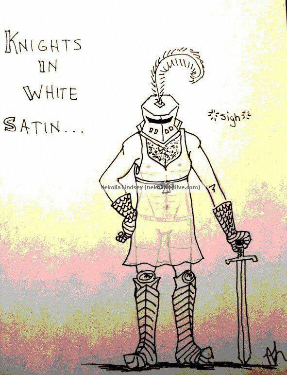 knights satin in white