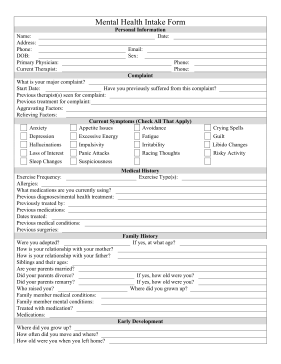status mental adult checklist