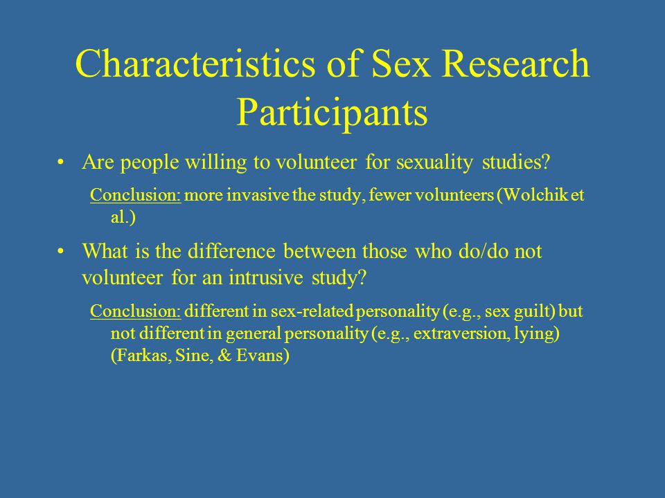 volunteers sexual study needed for