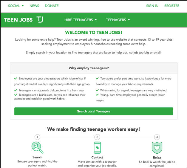teen job site